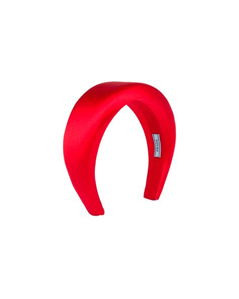 prada red satin headband